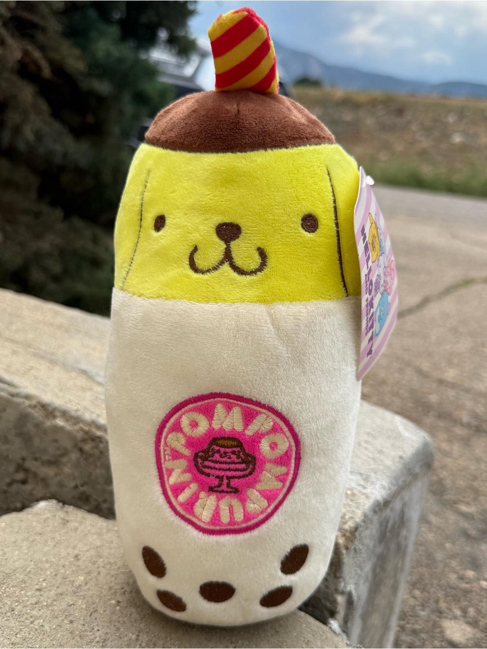Sanrio Hello Kitty Pompompurin Boba Tea Plush Fiesta New